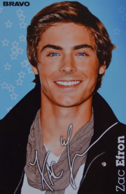 ZAC EFRON - Autogrammkarte - Signed Autograph Autogramm Clippings Fan Sammlung