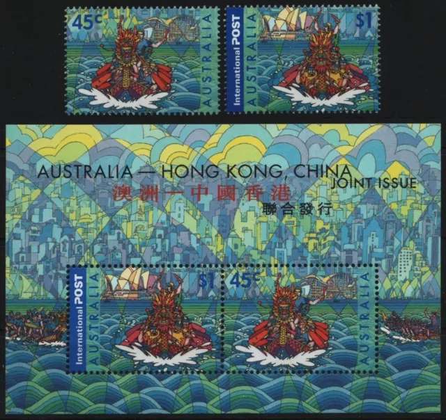 Australien 2001 - Mi-Nr. 2059-2060 & Block 41 ** - MNH - Drachenboote