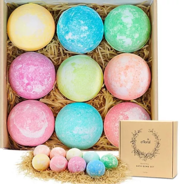 Bath Bombs Gift Set Mixed Color Large Natural Organic Fizzy Mild Relax  Spa