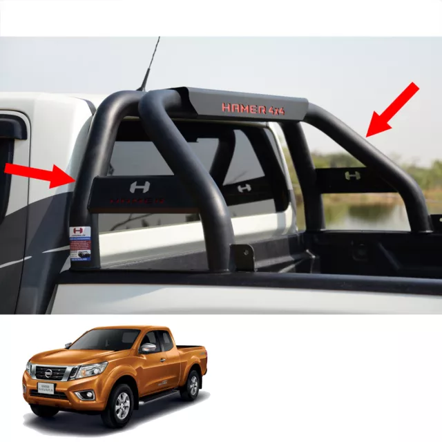 Short Roll Bar Steel Hamer Matte Black HR-1601 Fits Nissan NP300 Truck 2015 - 17