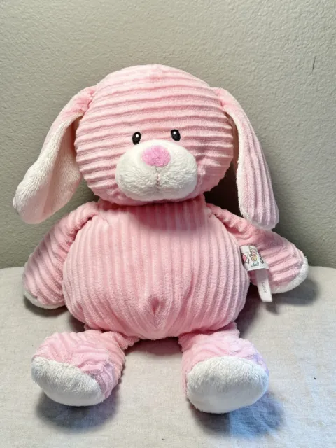 Baby Ganz Corduroy Cuties Ribbed Pink Puppy Dog Rattle Plush Toy Stuffed Animal