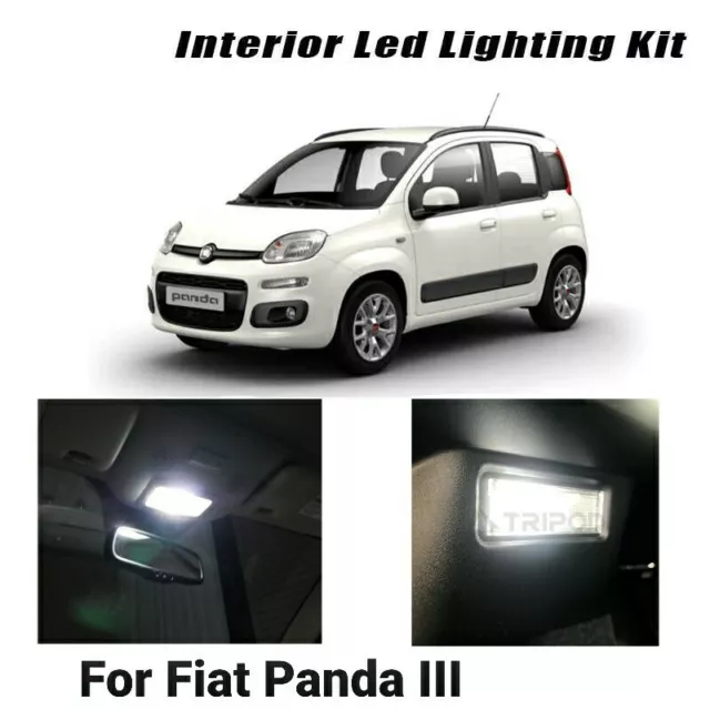 Kit Led Interni Completo Fiat Panda Iii Mk3 Plafoniera + Bagagliaio Canbus 6000K