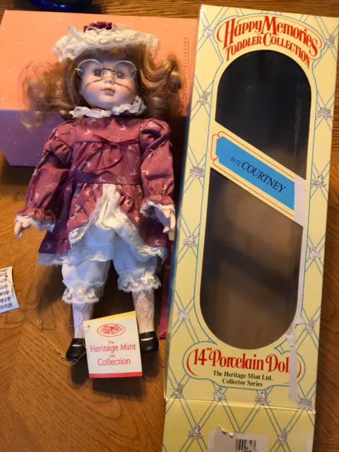 Heritage Mint Collection Porcelain  "Courtney" Collectible Doll 14" in Original 