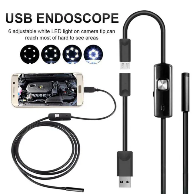 Inspektionskamera 6 LED 1-5M USB Endoskop Wasserdicht Für Android Telefon PC