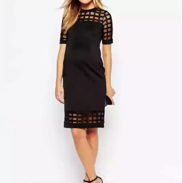 ASOS Maternity • LBD • Grid Detail Black Dress • 2