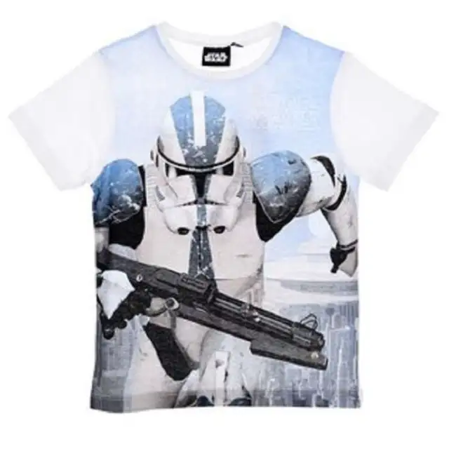 Boys Star Wars Storm-trooper Yoda Tshirt Darth Vader T-Shirt Top tshirt Age 4-10