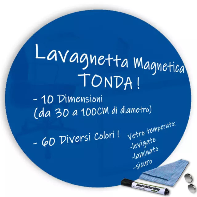 Lavagna Magnetica Lavagnetta Da parete per Ufficio Casa Scuola Cucina Blu