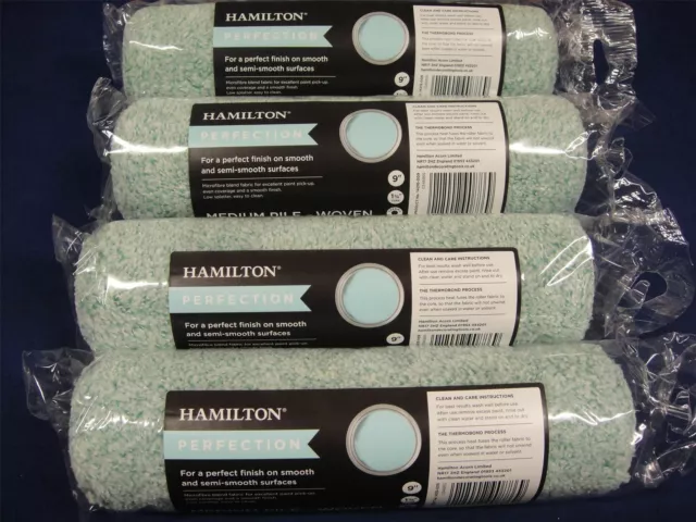 Hamilton Perfection Medium Pile Paint Roller Sleeve 9" 14216-009 x 4 Rollers