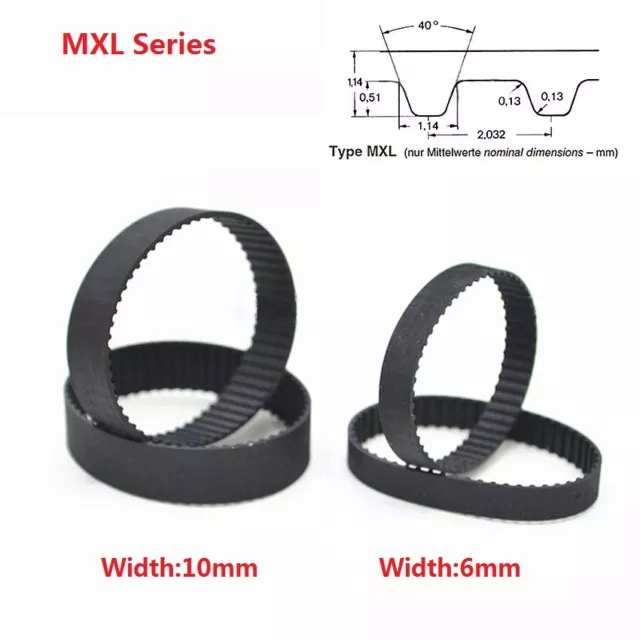 MXL22-MXL120 Timing Belt Pitch 2.032mm Rubber Close Loop Drive Belt Width 6/10mm