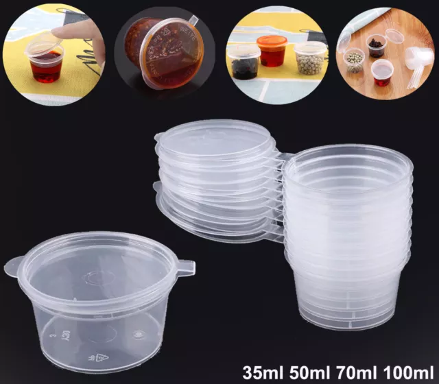 Disposable Small Plastic Sauce Cups Food Storage Containers Transparent Boxes