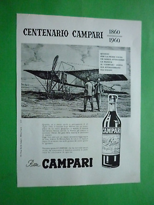 1960 Originale Pubblicita' vintage BITTER CAMPARI l'aperitivo CENTENARIO 1860