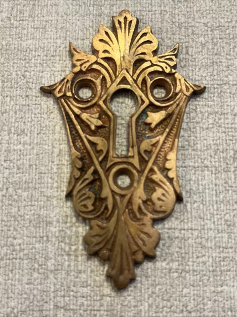 Antique / Vintage Victorian Brass  Design Key Hole Cover Escutcheon Hardware