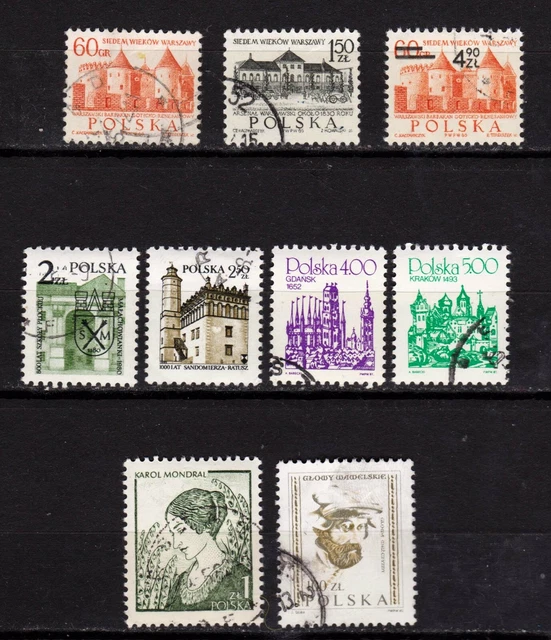 Pologne - Poland - Polska - Collection depuis 1965 - 9 timbres oblitérés