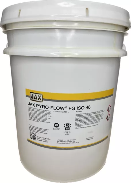 JAX Pyro-Flow FG ISO 46 Food grade Fire resistant hydraulic fluid 5 gallons