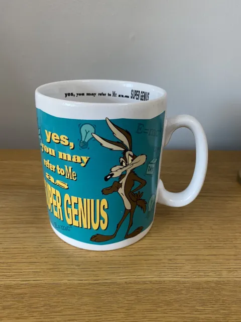 Vintage 1996 Warner Bros Wile E Coyote Large Oversized Mug Cup WB Brothers