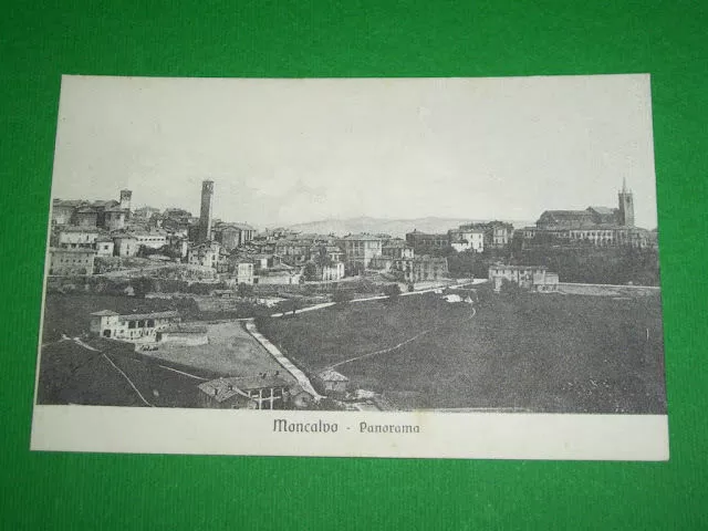 Cartolina Moncalvo Monferrato ( Asti ) - Panorama 1930 ca - N. 8