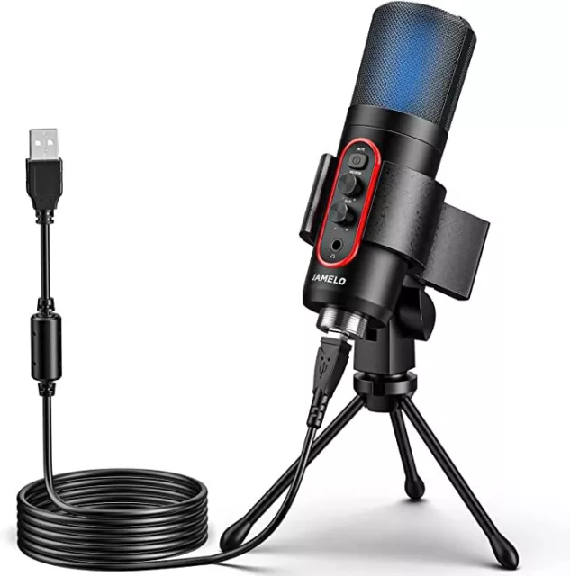 USB Microphone PC Microphone USB Condenser Recording Gaming Mic Stand Desktop AU