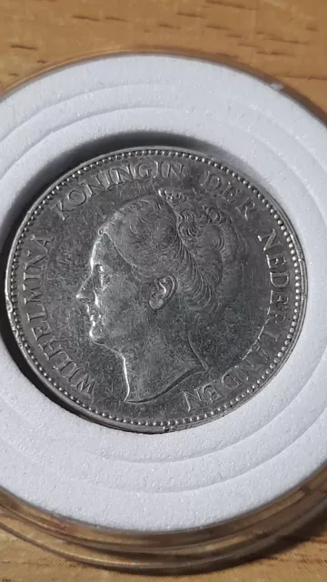 1940 Netherlands Dutch One Gulden 1G silver Coin #VV31