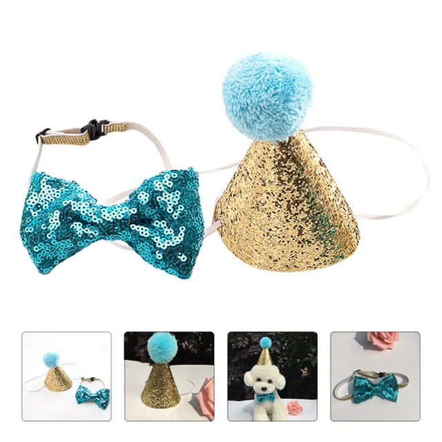 Gorro mascota mosca cumpleaños perro pañuelo set gatito sombrero fiesta conejo
