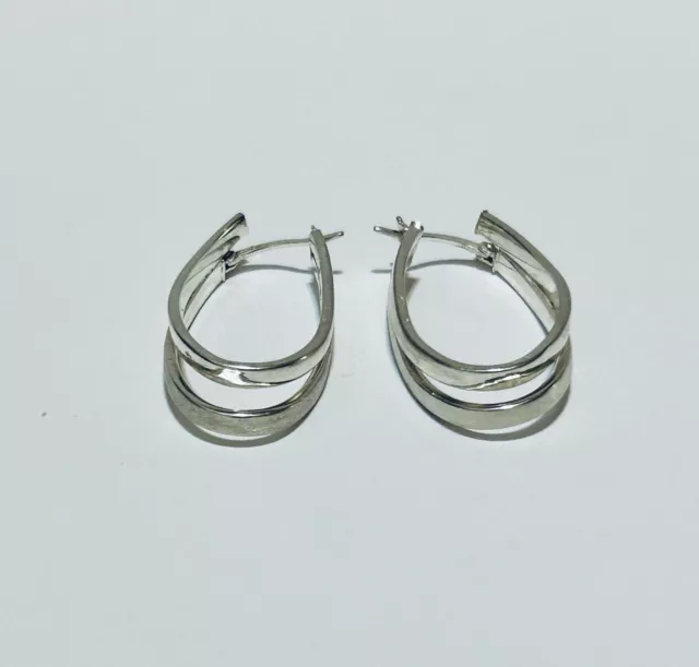 VTG Sterling Silver 925 Double Twisted  Hoop Earrings Marked JCM 925
