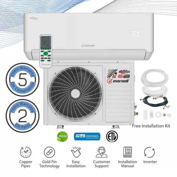 12000 BTU Air Conditioner Ductless Mini Split 17 SEER2 INVERTER Heat Pump 115V