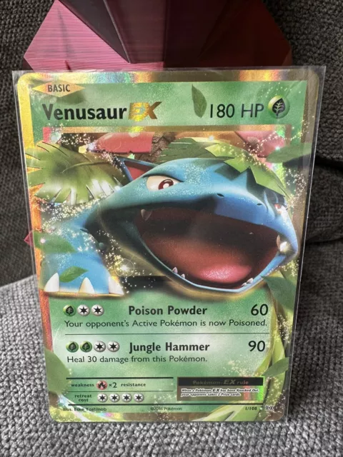Pokemon Card Venusaur EX 1/108 Half Art XY Evolutions Rare Light Play