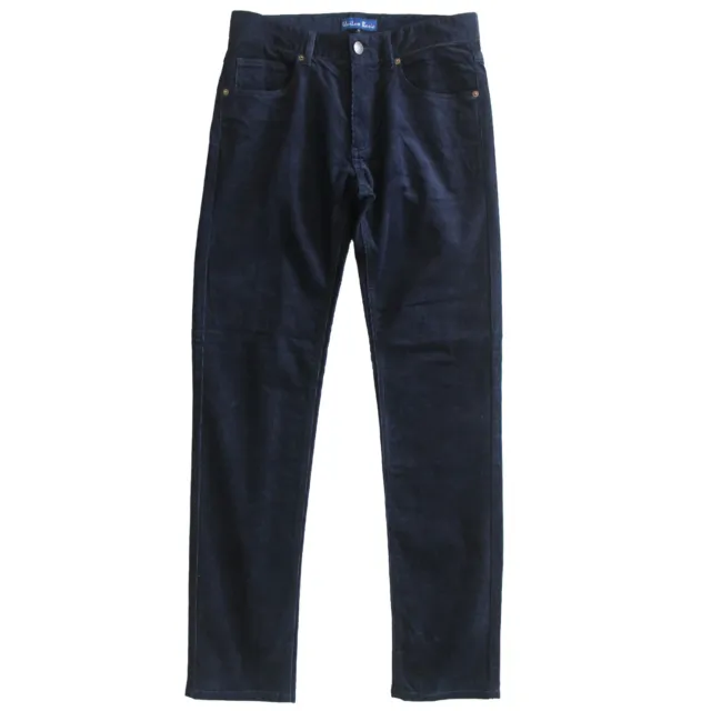 New Men's Navy Blue Corduroy Pants Jeans Slim Fit Size 30 31 32 33 34 35 36