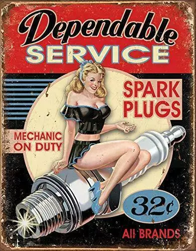 Desperate Enterprises Dependable Service Tin Sign - Nostalgic Vintage Metal Wall