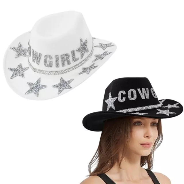 Beaded Cowgirl Hat Shimmering Strass Cowgirl Hat for Bride Wedding