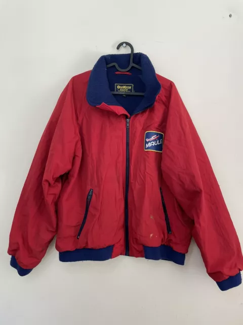 Osh Kosh Bgosh bomber jacket fleece lined red blue maule men’s size XL vintage