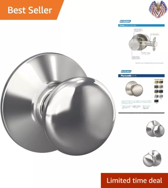 Certified Premium Highest Durability Passage Door Knob - Bright Chrome