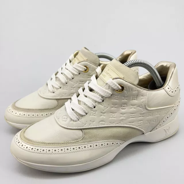 Louis Vuitton Off White Monogram Suede and Leather Cliff Top Sneakers Size 40  Louis Vuitton