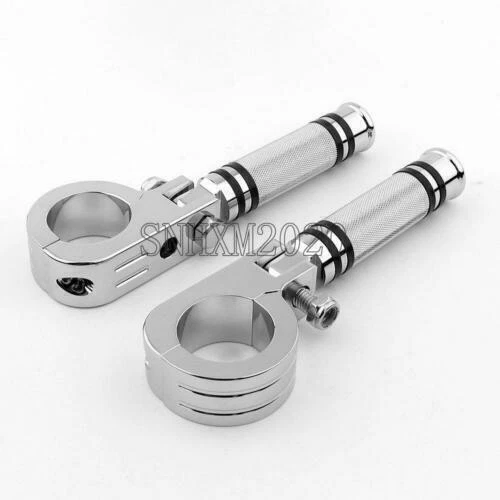 CHROME 11/4& HIGHWAY Crash Bar Foot Pegs For Harley Road King Street