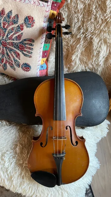 alte schöne 4/4 violine geige ohne zettel mit geigenkasten