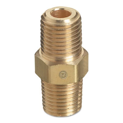 Pipe Thread Hex Nipple, 3,000 Psig, Brass, 3/4 in Npt Male Western Enterprises