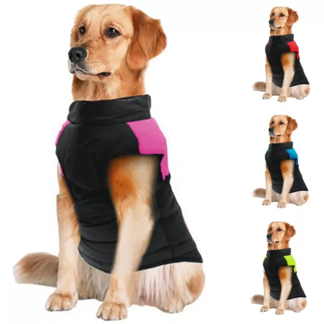 Warm Pet Dog Coats Jacket Outdoor Clothes Jacket Winter Vest Puppy Coat UK