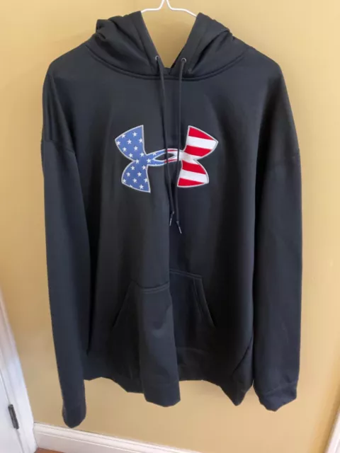 UNDER ARMOUR PULLOVER Mens XXL Black Freedom Hoodie Protect This House ...