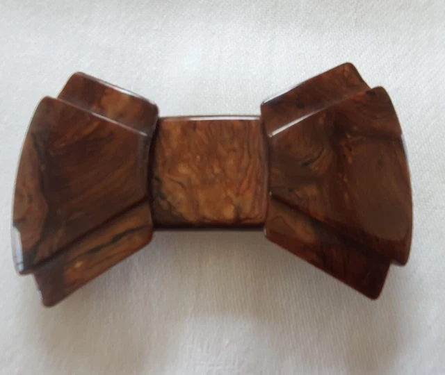 Barrette à Cheveux Ancienne Décorée D'une Rose Noire - Fait Main - Occasion Très Bon état
