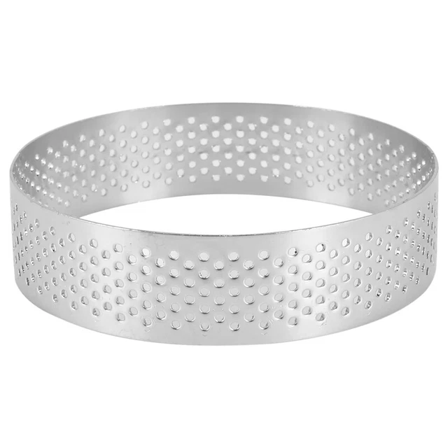Paquete de 10 Pasteles De Acero Inoxidable, Confirmador De Calor Pastel Perforado Mousse H6K5