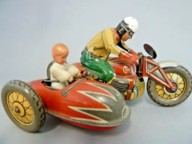 CKO Kellermann Motorrad m. Beiwagen 370 Tourist Vorkrieg original Uhrwerk selten