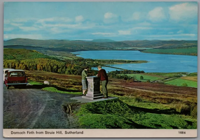 Dornoch Firth from Struie Hill Sutherland Scotland Postcard Postmark 1988