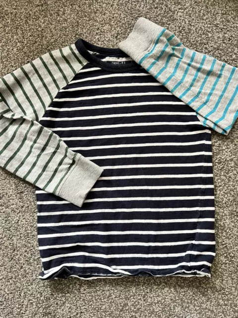 Next Boys Blue Striped Long Sleeved Top - Age: 5-6 Years