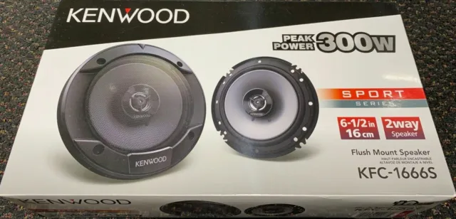 NEW Kenwood KFC-1666S 6.5" 2-Way Coaxial Car Audio Door Flush Mount Speakers