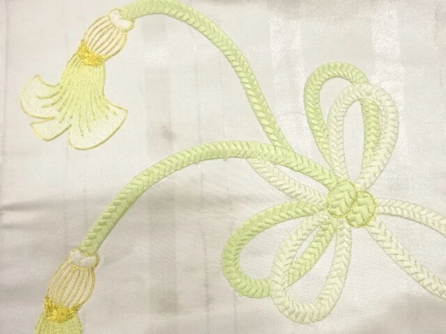 6487899: Japanese Kimono / Antique Nagoya Obi / Embroidery / Kumihimo Cord Patte