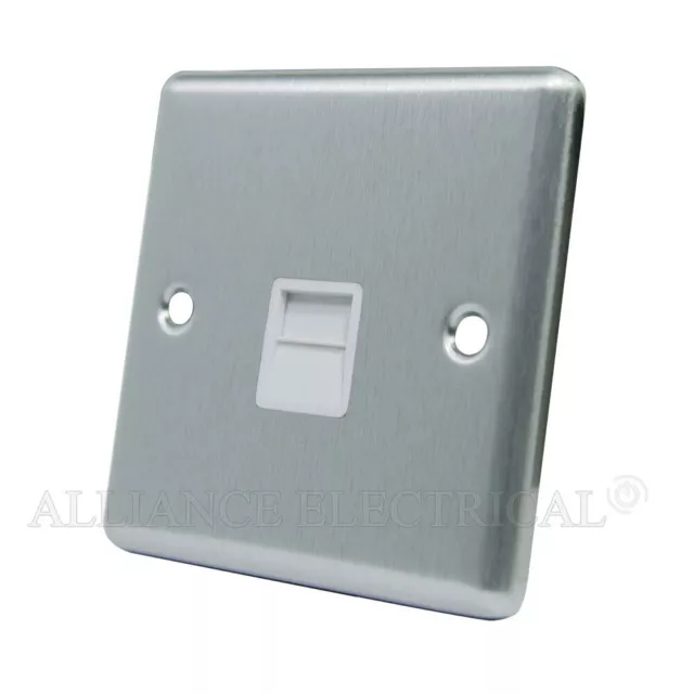 Brushed Satin Chrome Classical Telephone Socket Master BT Phone - CSCTELMWH.