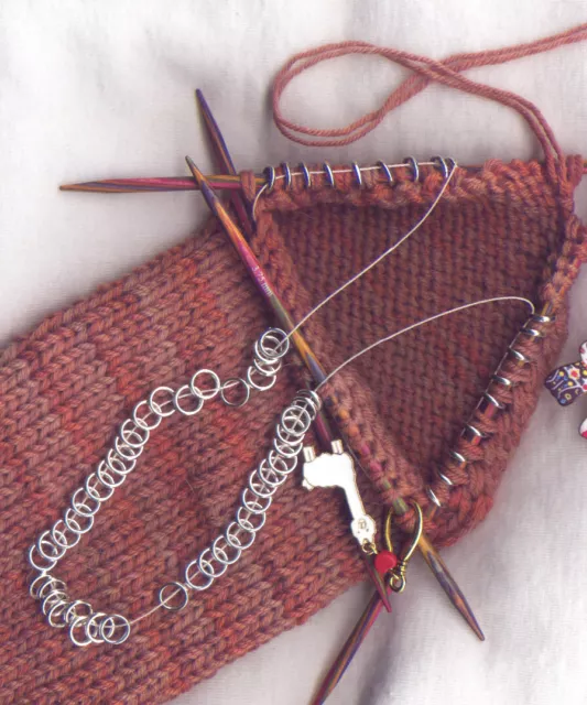 No-Wrap Heel Sock Knitting Stitch Markers Sturdy Metal Rings Set of 60 /SM60B