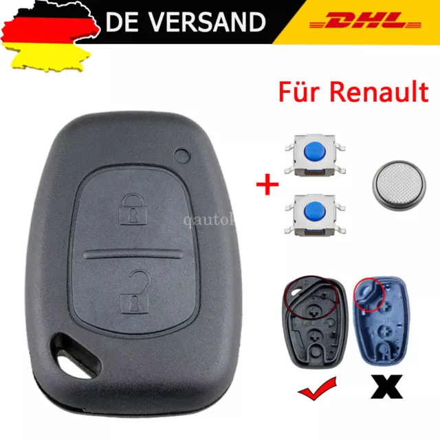 Schlüssel Gehäuse +Batterie+Taster für Renault Kangoo Trafic Master Opel Nissan