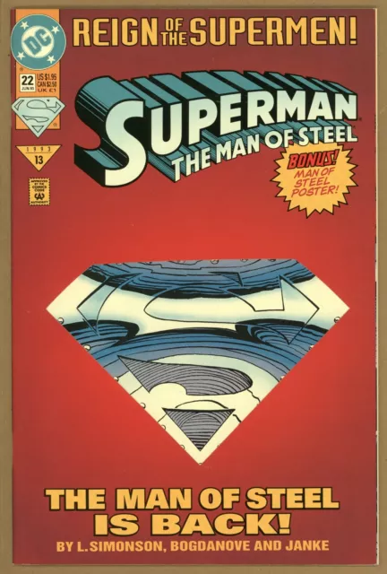 Superman Man of Steel 22 (1991 DC Comics) Die-Cut Collectors Edition NM