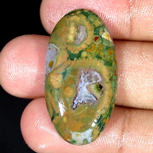 27.10Cts Natürlich Regenwald Jaspis Rhyolite Oval Cabochonschliff Lose Edelsteim