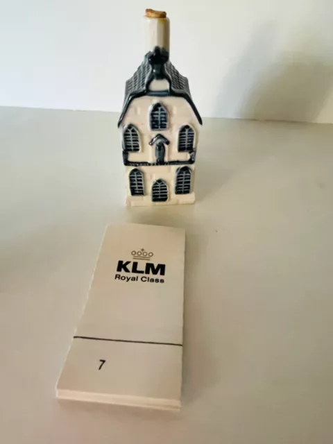 Rare Vintage KLM Blue Delft House #7 Henkes Amsterdam House w/ Booklet **EMPTY**